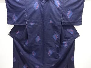 未使用品　亀甲模様織り出し手織り紬着物